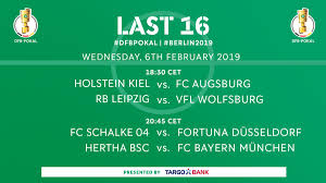 The match was played on 25 may 2019 at the olympiastadion in berlin. Dfb Pokal Round Of 16 Draw German Cup Pre Quarters Games 2018 19