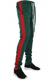 zcl premium stripe track pants green red zcltrack sz md