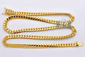 And the value of your gold chain will depend on its weight. Handmade Pure 24k Yellow Gold Miami Cuban Link Mens Chain 11mm