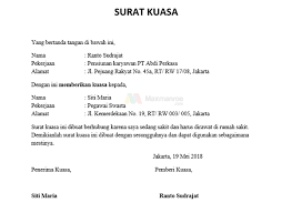Contoh surat kuasa dalam berbagai keperluan. Pengertian Surat Kuasa Adalah Fungsi Ciri Ciri Jenis Dan Contohnya