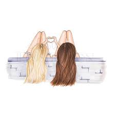 Best Friends Illustration Best Friend Art Heart Hands Bff Friends Illustration Drawings Of Friends Best Friend Drawings