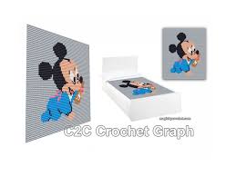 This is one of our free cross each of our pattern conveniently includes a color key and sheet. Baby Mickey Mouse C2c Crochet Graph Cross Stitch Pdf Chart No 213