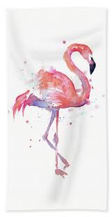 Check spelling or type a new query. Flamingo Watercolor Facing Right Beach Towel For Sale By Olga Shvartsur