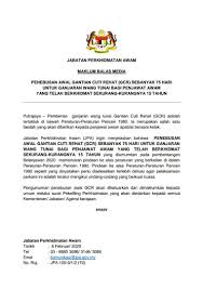 15 hari atau ½ daripada kadar cuti rehat yang berkelayakan pada tahun berkenaan, mana yang lebih rendah, terhad kepada maksimum 75 hari sepanjang tempoh perkhidmatan kontrak dengan kerajaan. Penjelasan Mengenai Penebusan Jabatan Perkhidmatan Awam Facebook