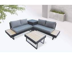bobochic palma salon de jardin en angle 5 places aluminium composite coffre meubles de jardin design salon de jardin pliable salon de jardin aluminium