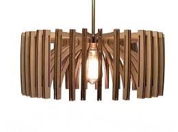 Modern 1 Light Pendant 20 Diameter Smooth Wood Finish Transitional Pendant Lighting By Sertao Shop
