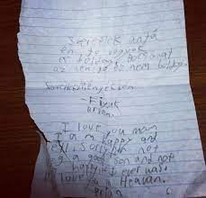 One Of The Kids Affected By The Shooting Wrote This During The Lock In Prayersfornewtown Rip I Love You Mom Love You Mom Kids Writing