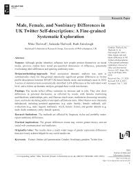 17+ couple matching bio ideas. Pdf Male Female And Nonbinary Differences In Uk Twitter Self Descriptions A Fine Grained Systematic Exploration