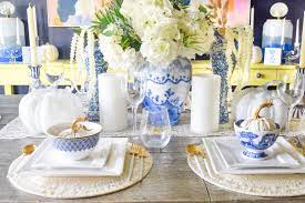Black and white dining room. Blue And White Fall Dining Room Ideas We Re The Joneses
