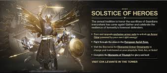 Solstice vest (renewed) defeat combatants in the european aerial zone, collect elemental orbs of an. Destiny 2 Solstice Of Heroes 2020 Peakd