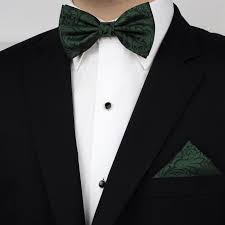 Black And Green Wedding Suit Forest Green Paisley Bow Tie Set Mens Bow Ties In Forest Etsy In 2020 Forest Green Wedding Green Wedding Suit Forest Green