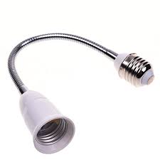 Bcp 12inches E27 To E27 Led Light Bulb Lamp Holder Flexible Gooseneck Extension Adaptor Screw Socket Extender Am Light Bulb Lamp Led Light Bulb Lamp Holder