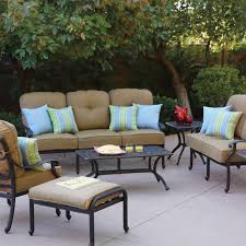 Darlee Santa Monica 7 Piece Cast Aluminum Patio Conversation Seating Set Bbqguys Conversation Set Patio Outdoor Patio Set Decor