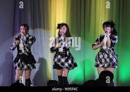 From left) Umeda Ayaka, Itano Tomomi, and Yui Yokoyama of Japanese pop idol  group AKB28 perform during an event in Shanghai, China, 26 February 2012  Stock Photo - Alamy