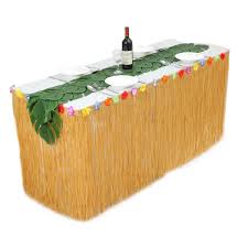 Amazonsmile Suppromo 9ft Yellow Grass Table Skirt Hawaiian Luau Table Skirt With 12pcs Palm Leaves And Luau Party Supplies Luau Party Decorations Table Skirt