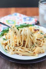 Cauliflower Scampi In Lemon Garlic White Wine Sauce Recipe White Wine Sauce Recipes Vegan Pasta Dish Garlic White Wine Sauce Recipe