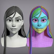 Cartoon female character Sarah base mesh 3D