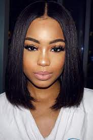 Middle Part Bob Wig Black Hair And You Can Dye And Bleach It Into Any Color You Want Factory Direct Sale Hair Styles Wig Hairstyles Front Lace Wigs Human Hair