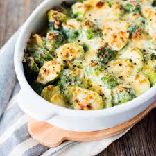 Unbelievable Cheesy Garlic Brussels Sprout Bake Recipe Sprout Recipes Food Veggie Dishes