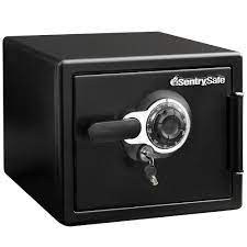 You can try calling a locksmith, but the cheapest way may be to break into the safe. Sentrysafe Large Combination Fire Water Safe 0 81 Cu Ft Staples Ca
