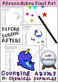 Counting Atoms In Chemical Formulas Pixel Art Digital Review Distance Learning Counting Atoms Counting Atoms Worksheet Atom