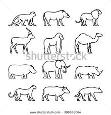 African Warthogs Stock Vectors Vector Clip Art African Animals Animal Outline Animal Line Drawings