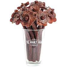 Beef jerky flower & rose bouquets by the manly man company are the best interesting gift to give men. Beef Jerky Flower Bouquet Original Half Dozen Amazon Com Grocery Gourmet Food