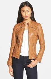 555 Lamarque Leighton Stitch Detail Lambskin Leather Jacket Leather Jackets Online Stylish Jackets Jacket Outfits