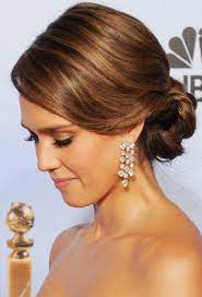 Hair Up Style Covering Ears Google Search Jessica Alba Hair Up Dos For Medium Hair Loose Updo