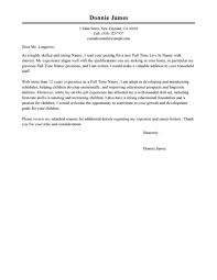 Free Full Time Nanny Cover Letter Examples Templates From Our Writing Service