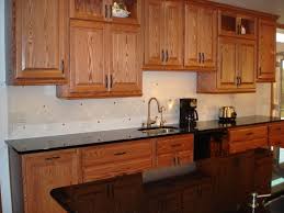 medium oak kitchen cabinet black