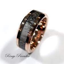 Real Antler Elk Ring Men S Tungsten Ring Wedding Band Engagement Rings Mens Tungsten Band Mens Weddin Tungsten Mens Rings Mens Wedding Rings Rings For Men