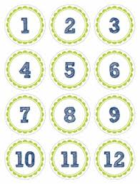 Calendar Numbers For Pocket Charts Or Bulletin Boards Blue And Green Circles