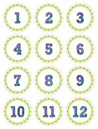 calendar numbers for pocket charts or bulletin boards blue and green circles