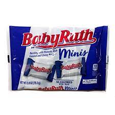 Amazon Com Ferrara 1 Bag Baby Ruth Minis Candy Bars Halloween Candy Bursting With Peanuts Rich Caramel And Chewy Nougat Net Wt 2 8 Oz Grocery Gourmet Food
