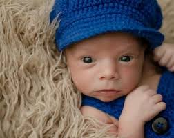 Baby Train Conductor Hat, Crochet Baby and Newborn Hat for Baby Gift or  Photos
