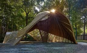 Gallery Of Swirling Cloud Bulletin Pavilion For Bjfu Garden Festival Sup Atelier 2 Bamboo Architecture Pavillion Design Bamboo Structure