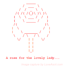 A Rose For The Lovely Lady Ascii Art Keyboard Symbols Flower Art