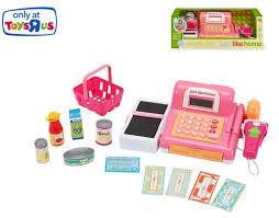 Just Like Home Cash Register Pink Child S Grocery Playset Working Sound Cash Register Kids Cash Toy Store
