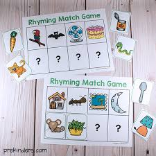 Try our preschool worksheets to help your child learn about shapes, numbers, and more. Rhyming Match Games Prekinders