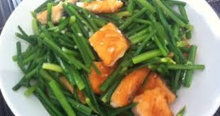 samantha s kitchen 韭菜炒三文鱼 recipes green beans vegetables
