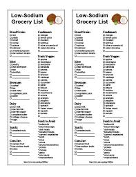 Low Sodium Grocery List Printable Instant Download In 2020 Low Iodine Diet Low Sodium Snacks Low Salt Recipes