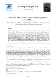 Pdf Simulation Of Excavator Bucket Pressuring Through