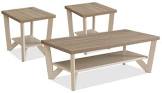 3-Piece Coffee and Two End Tables Package - Ivory Arika