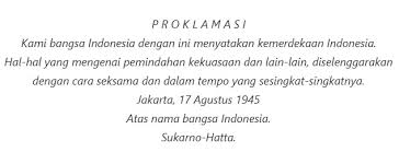 The proclamation of indonesian independence was read at 10:00 in the morning of friday, 17 august 1945. Teks Proklamasi Kemerdekaan Republik Indonesia Klad Otentik Eyd Pelajaran Sekolah Online