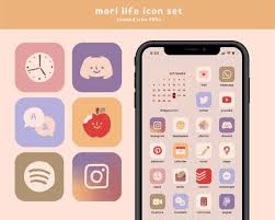 Mori Life App Icon Set Ios 14 Android Etsy App Icon Life App Widget Icon