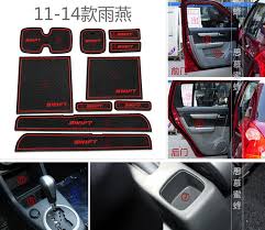 For Suzuki Swift 2011 2012 2013 2014 Gate Slot Pad Non Slip Cup Mats Anti Slip Door Groove Mat Sticker Interior 10pcs Interior Accessories Suzuki Swift Cup Mat