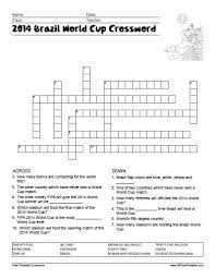Smart, easy and fun crossword puzzles to get your day started with a smile. Free Printable 2014 Brazil World Cup Crossword Brazil World Cup Free Printables Crossword