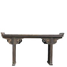 Chinese Black Altar Console Table With Cloud Spandrels In 2020 Console Table Altar Table Table