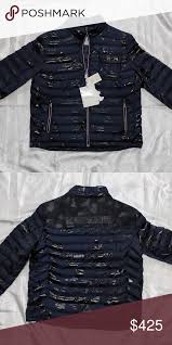 Moncler Navy Shining Camo Men Casual Jacket Moncler Back Brand Written Navy Blue Camo Design Sizes 4 L Moncler Jac Casual Jacket Camo Designs Camo Men